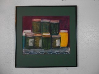 Michael Ashcraft: 'pickles', 2015 Pastel, Representational.    still life of canning jars   ...
