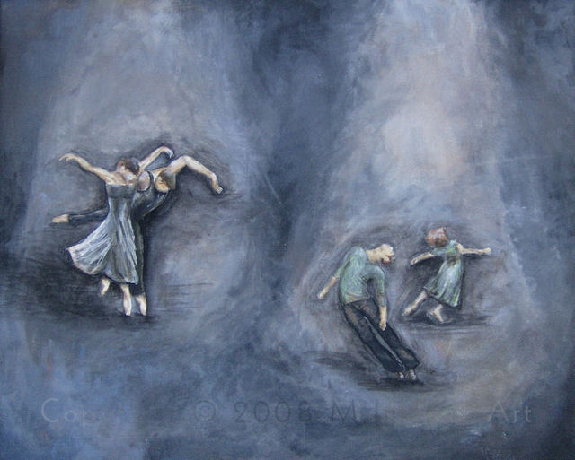 Artist Michelle Iglesias. 'Dancers' Artwork Image, Created in 2005, Original Mixed Media. #art #artist
