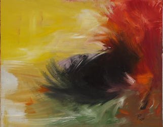 Michael Puya: 'Blowing In The Wind', 2003 Tempera Painting, Abstract. 