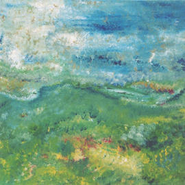 Michael Puya: 'Landschaft bei Arles', 2003 Acrylic Painting, Landscape. Artist Description: 50x50 cm. Subtitle: Gemalt fur Vincent van Gogh. Vincent van Gogh was born 150 years ago. Technology: Pointillism. Acryl and white tempera on canvas, stretched on a wooden frame, ready to hang. The price for this artwork includes the shipping costs and insurance worldwide....