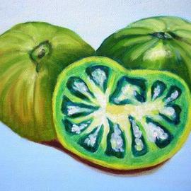 Marilia Lutz: 'Green Tomatoes', 2011 Oil Painting, Still Life. 