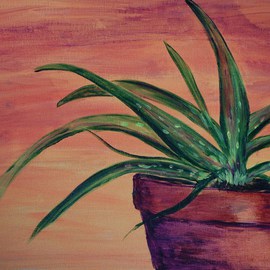 Lauren Mooney Bear: 'Dessert Aloe', 2010 Acrylic Painting, Southwestern. Artist Description:    Plant, Southwestern Sky ...