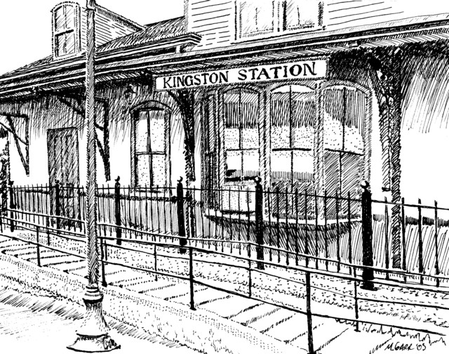 Michael Garr  'Kingston Station', created in 2003, Original Drawing Pastel.