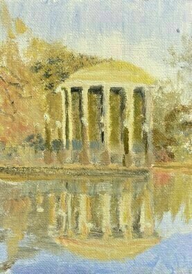 Michael Garr: 'bandstand study', 2023 Oil Painting, Landmarks. small study for bandstand...