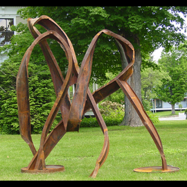 Michelle Vara: 'Life  ', 2011 Steel Sculpture, Abstract. Artist Description: Recycled metal I beams welded, in rust finish. Artist Ref03. ...