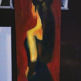 Vimal Khatri: 'aporfia lady', 2017 Oil Painting, Figurative. Artist Description: i just seen lady posing in one of part and that image sticked in my brain i came home start painting it from oil and acrylic on canvas...