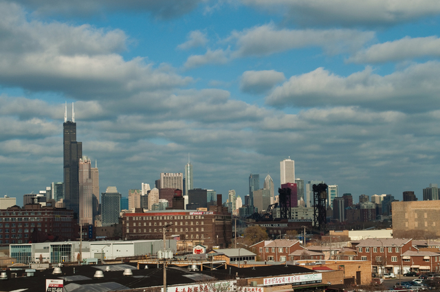 Artist Nancy Bechtol. 'Chicago Industry Skyline' Artwork Image, Created in 2009, Original Photography Mixed Media. #art #artist