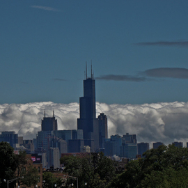 Nancy Bechtol: 'Cloudy Day Skyline Chicago', 2009 Color Photograph, Landscape. Artist Description:     transformed vision Chicago skyline  ...