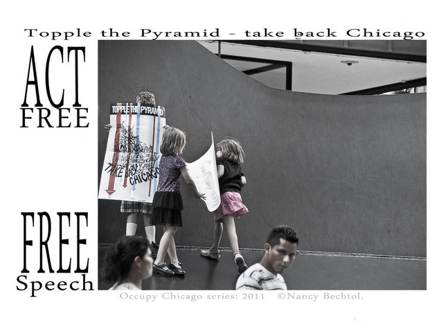 Nancy Bechtol  'Occupy Chicago  Topple The Pyramid', created in 2012, Original Photography Mixed Media.