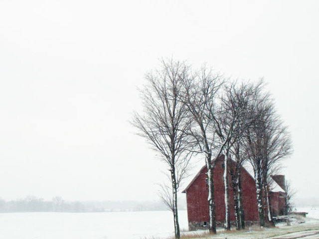 Nancy Bechtol  'Snow Barn', created in 2008, Original Photography Mixed Media.