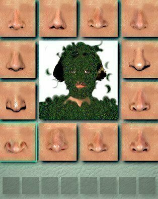 Nancy Bechtol: 'grassgalsmellgoodsmell', 2017 Other Photography, Abstract Figurative. noses, funny, grass, person...