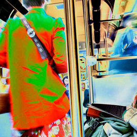 Nancy Bechtol: 'subway gals', 2010 Other Photography, Psychedelic. Artist Description:  intense people, vibrant ...