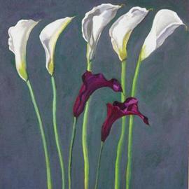 Zsuzsa Naszodi: 'Variations for Calles', 2005 Oil Painting, Floral. 