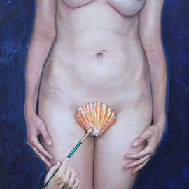Richard Barone: 'celestial venus', 2015 Oil Painting, Nudes. Artist Description: The curator at Nude Nite suggested that the price for Celestial Venus, which she described as aEURoeseriously beautifulaEUR was too low, so I increased it to  1200. The model was Naomi Clark, my first nude model. I got the idea of using a seashell from a photo of ...