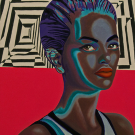 Nina Pery: 'fashionable black woman', 2020 Oil Painting, Portrait. Artist Description: I want to illustrate the life- cycle of the inner life of a black woman. ...