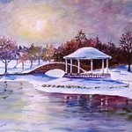 Syracuse Onondaga Park Winter Oil Canvas, William Christopherson