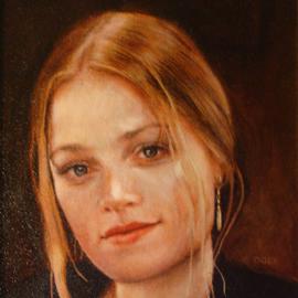 Ron Ogle: 'erin', 2002 Oil Painting, Portrait. Artist Description: What we admire about the body is more than just its beautiful shape: it is the radiance of and inner flame which illuminates the body. RODIN...