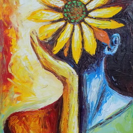Smith Olaoluwa: 'sunflower ladybug', 2019 Acrylic Painting, Abstract Figurative. Artist Description: Title Sunflower Ladybug Artist Olaoluwa Smith Medium Painting - Acrylic On Canvass...