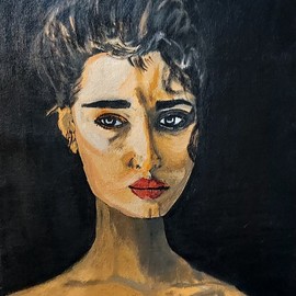 Anoop Thomas: 'potrait', 2021 Acrylic Painting, Portrait. Artist Description: Potrait woman...