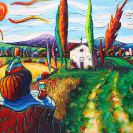 Christopher Oraced Decaro: 'The Day Vino Stood Still', 2010 Acrylic Painting, Surrealism. Artist Description:  Surreal Impressionismwww. decaroart. comChristopher 