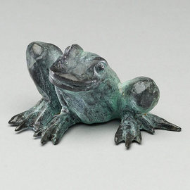 Paul Orzech: 'Frog ', 2009 Bronze Sculpture, Animals. Artist Description: The stylized sitting Frog has the look of a friendly prince waiting a kiss from a passing princess.  I created Frog as part of a series of stylized animals as a fun project.  If you like this sculpture you may enjoy the other bronze castings in this animal ...