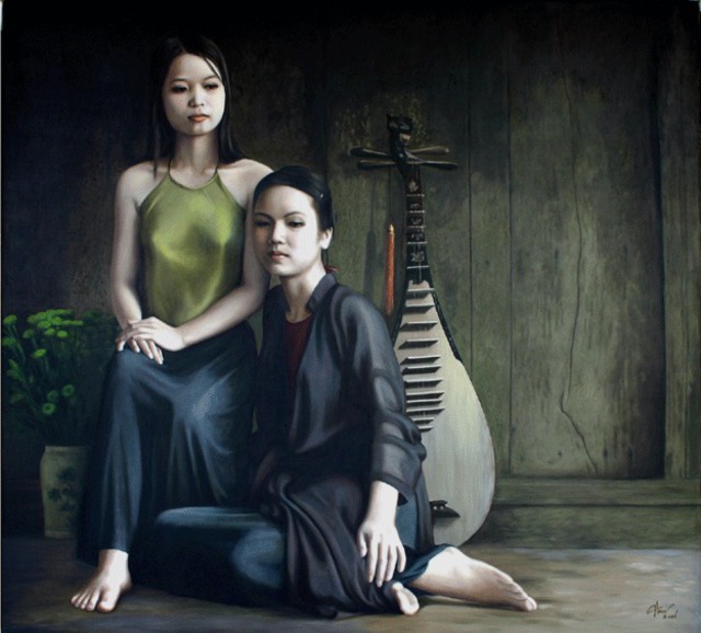 Chau Pham  'Folk Songs03', created in 2006, Original Painting Oil.