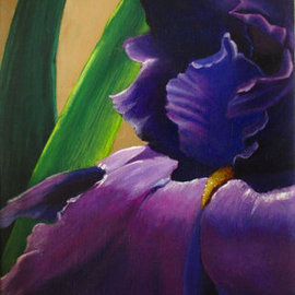 Pat Heydlauff: 'Purple Velvet Iris', 2011 Acrylic Painting, Still Life. Artist Description:   The purple iris is regal in its royal spring attire at the Wichita Botanic Gardens. You want to just reach out and touch one.   ...