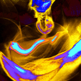 C. A. Hoffman: 'Gold Eggdrop Nebula', 2009 Color Photograph, Abstract. 