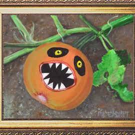 Michael Pickett: 'Evil Pumpkin', 2015 Acrylic Painting, Still Life. Artist Description:  You can learn how to paint an Evil Pumpkin in acrylic,Go to pickettonline. com, click on ENTER, and on the top left corner click the You- Tube link.   ...