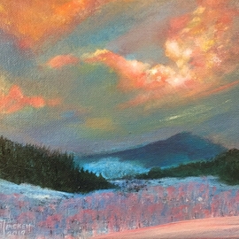 Michael Pickett: 'a sunset snow scene', 2019 Acrylic Painting, Landscape. Artist Description: The is an art lesson, you can learn how to paint this yourself, Learn how to paint in Acrylic, go to www. pickettonline. com for more information, ...