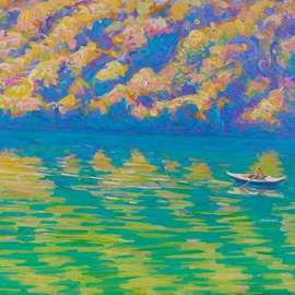 Vlad Paduraru: 'Landscape Barcis S1  9', 2017 Oil Painting, Landscape. Artist Description: landscape, lake, barcis , italy, colors, light...