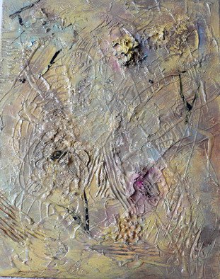 Katharina Eltringham: 'Conceptual Abundance in Toffee', 2014 Mixed Media, Abstract.              Acrylic on canvas with mixed mediums. Colors of gold, and toffee with hints of lavenders and violets. Textured. Embellished with a sprinkling of Swarovski crystals. Ready to hang.                   ...