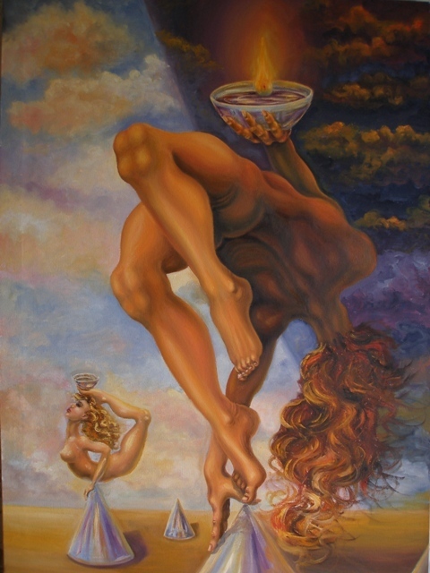 Artist Olesya Novik. 'Frail Equilibrium' Artwork Image, Created in 2004, Original Mixed Media. #art #artist