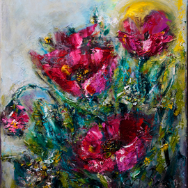 Svetla Andonova: 'papaveraceous 28 2016', 2016 Oil Painting, Floral. 