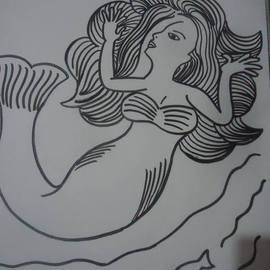 Priti Ravindran Artwork Mermaid, 2015 Other Drawing, Mystical
