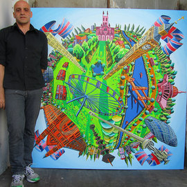 Raphael Perez: 'israeli painter artist', 2010 Acrylic Painting, Landscape. Artist Description: israeli painter artist raphael perez london city ...