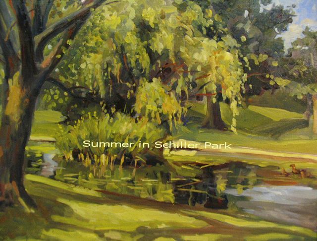 Artist Ron Anderson. 'Summer In Schiller Park' Artwork Image, Created in 2008, Original Painting Oil. #art #artist