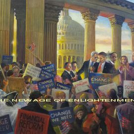 Ron Anderson Artwork The New Age of Enlightenment, 2010 Oil Painting, Political