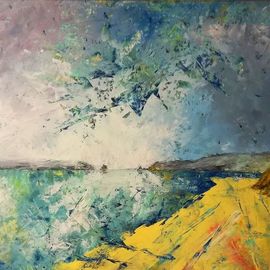 Ray Burnell: 'south beach', 2018 Oil Painting, Landscape. Artist Description: Tenby west wales seascape landscape pembrokeshire...