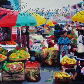 Rossana Currie: 'Chamula Market', 2013 Oil Painting, Abstract Figurative. Artist Description: Markets are an open window to the soul of societies. . . . ....