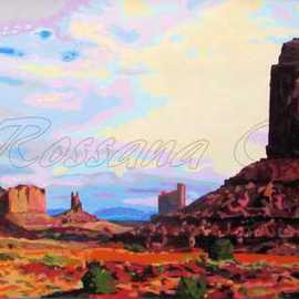 Rossana Currie: 'Left Mitten at MV', 2011 Oil Painting, Southwestern. Artist Description:   Visiting Monument Valley made me feel such a deep admiration and empathy with nature.Note: This painting is black metal framed....