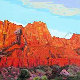 Rossana Currie: 'Springville view', 2011 Oil Painting, Southwestern. Artist Description:  Red limestone is one of the best raw material for nature express its beauty ...