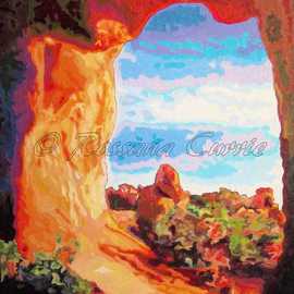 Rossana Currie: 'UT Cave', 2011 Oil Painting, Southwestern. Artist Description:    Red limestone is one of the best raw material for nature express its beauty   ...