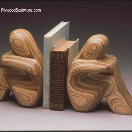 Robert Hargrave Artwork Figurative Bookends, 2015 Wood Sculpture, Home