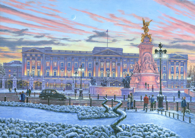 Artist Richard Harpum. 'Winter Lights, Buckingham Palace' Artwork Image, Created in 2013, Original Painting Acrylic. #art #artist