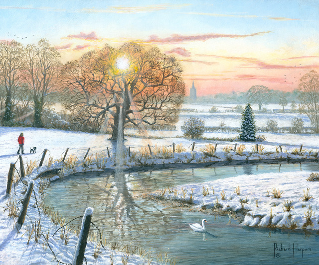 Artist Richard Harpum. 'Winter Stroll' Artwork Image, Created in 2017, Original Painting Acrylic. #art #artist