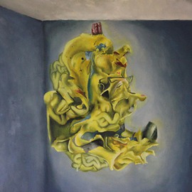 Robbie Okeeffe: 'Brain', 2012 Oil Painting, Surrealism. 