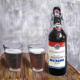 Vadim Amelichev: 'mumme bier', 2015 Oil Painting, Still Life. 