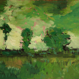 Rossen Stanoev: 'Landscape in green', 2012 Oil Painting, Landscape. Artist Description:      Rossen Stanoev, landscape, green, fine art, art, RSArt Gallery OnLine, collection Rossen Stanoev              ...