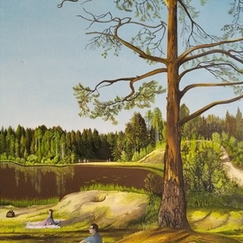 Vera Volkova: 'ukki', 2022 Oil Painting, Landscape. Artist Description: Canvas, oil. 30 N 20 cm. 2022. ...